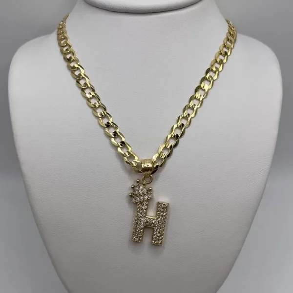 Initial 'H' Pendant Necklace - 14k Gold